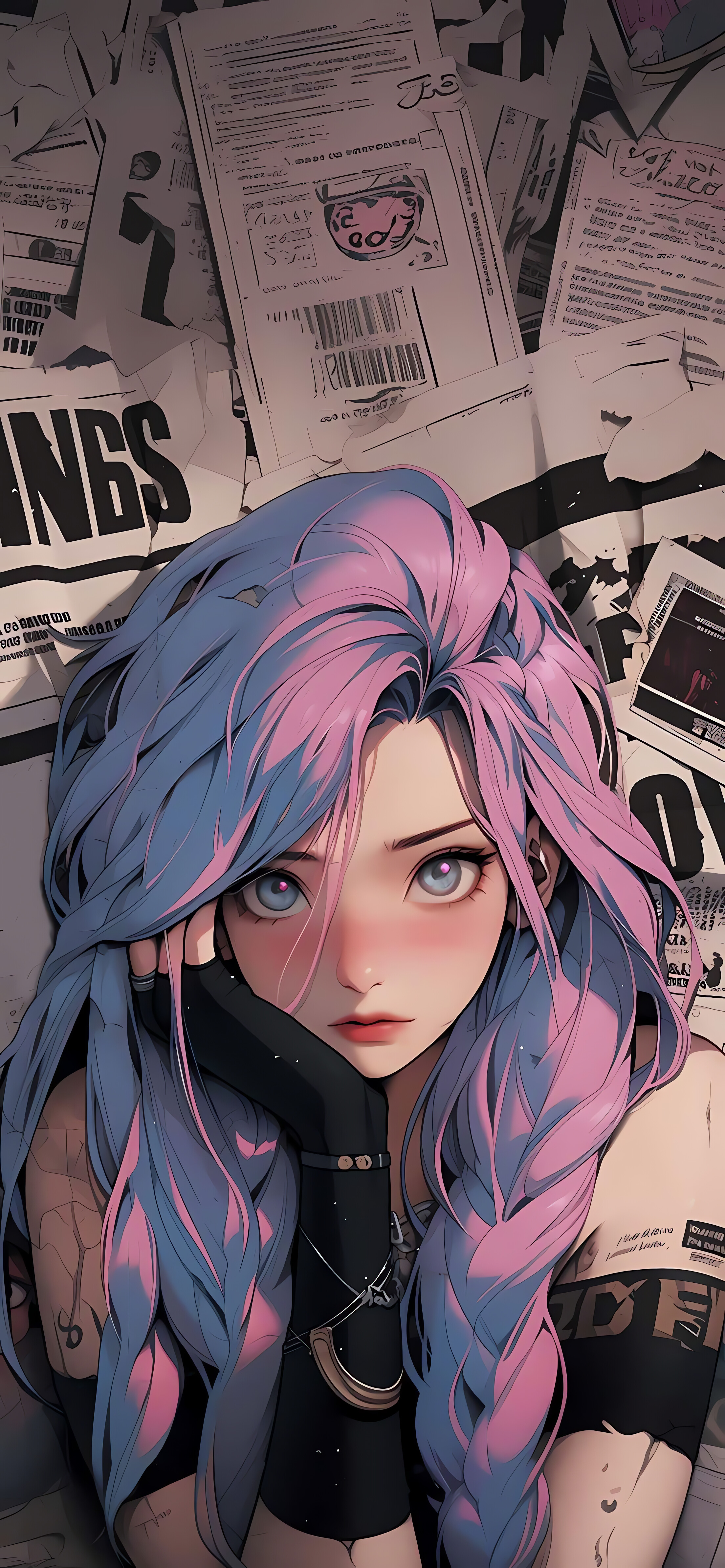 图片[1]|超火报纸手机墙壁纸女孩|智创宝库资源站