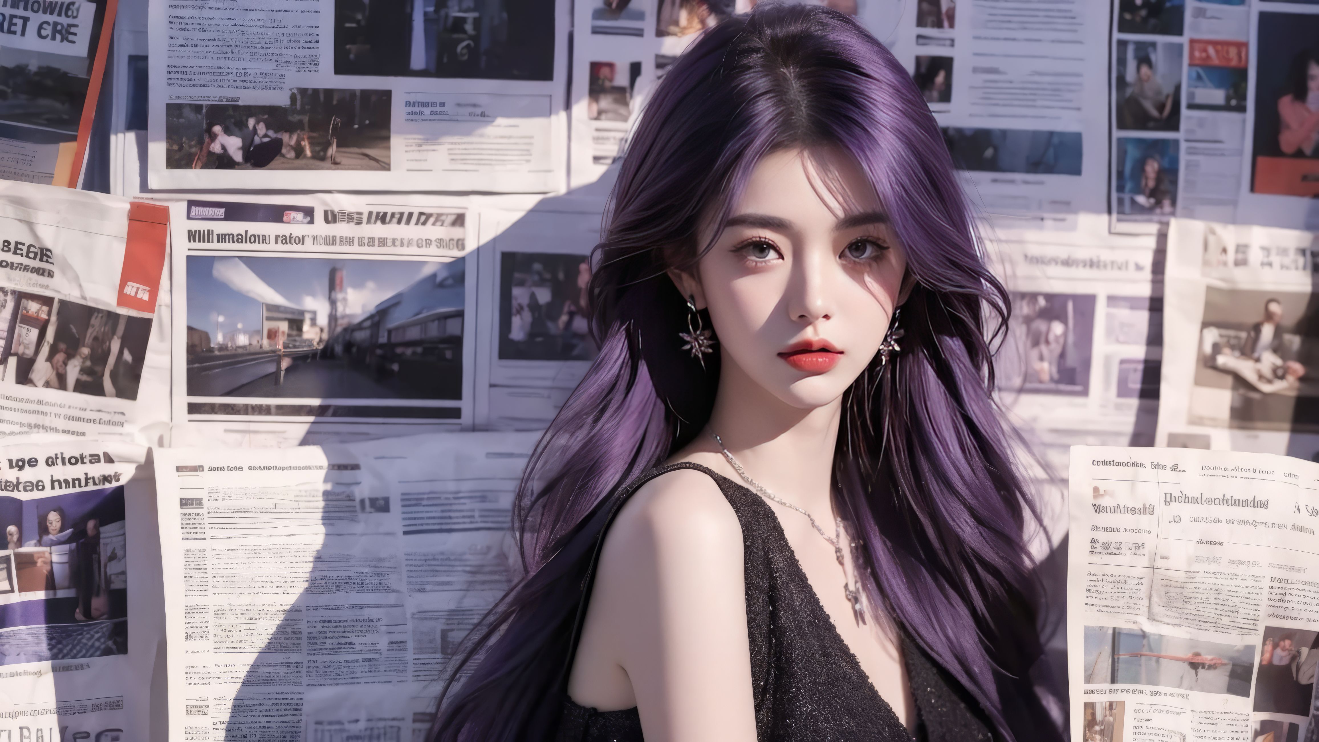 图片[3]|[银发_紫发]报纸电脑墙壁纸女孩|智创宝库资源站