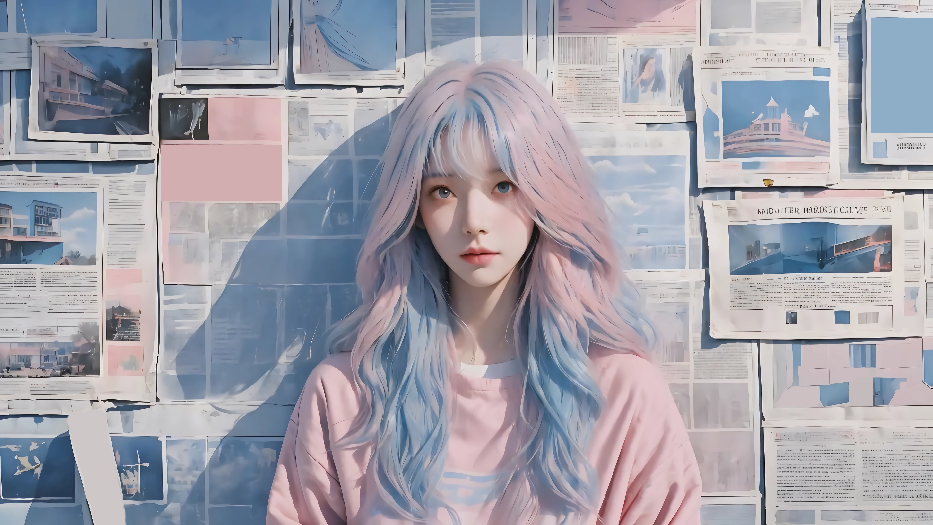 图片[9]|[银发_紫发]报纸电脑墙壁纸女孩|智创宝库资源站